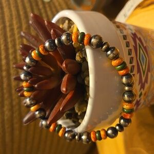Native American, hand crafted, stretch bracelet.